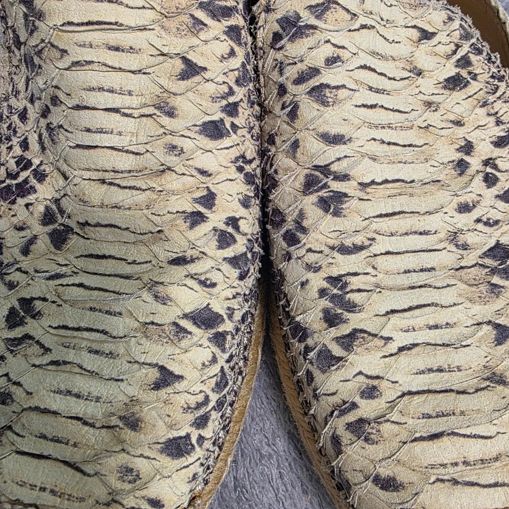 Stuart Weitzman‎ Espadrille Loafer Snakeskin Embossed Leather Women 7.5 M
